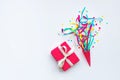 Celebration,party backgrounds concepts ideas with colorful confetti,streamers Royalty Free Stock Photo