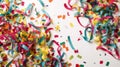 Celebration,party backgrounds concepts ideas with colorful confetti,streamers on whiteFlat lay Royalty Free Stock Photo