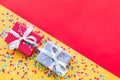 Celebration,party backgrounds concepts ideas with colorful gift box present