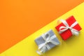 Celebration,party backgrounds concepts ideas with colorful gift box present Royalty Free Stock Photo