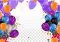 Celebration party banner with balloons background. Sale Vector illustration. Grand Opening Card luxury greeting rich Royalty Free Stock Photo