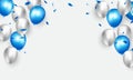 Celebration party banner with Blue color balloons background. Royalty Free Stock Photo