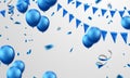 Celebration party banner with red balloons background. Sale Vector illustration. Royalty Free Stock Photo