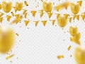 Celebration party banner with golden balloons Royalty Free Stock Photo