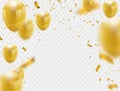 Celebration party banner with golden balloons Royalty Free Stock Photo