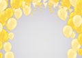 Celebration party banner with golden balloons and serpentine Royalty Free Stock Photo