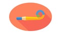 Celebration Party Blower Icon Vector Illustration in Flat Style, vector design Generative AI Royalty Free Stock Photo