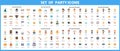 Celebration party icons set for Colorful symbols Royalty Free Stock Photo