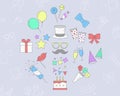 Celebration party Icons set 03 Royalty Free Stock Photo