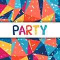 Celebration party poster with shiny confetti