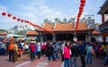 Celebration of people and crowd on chinese new year day at Lugang Xinzu temple