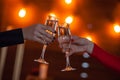 Celebration. People holding glasses of champagne making a toast Royalty Free Stock Photo