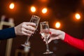 Celebration. People holding glasses of champagne making a toast Royalty Free Stock Photo