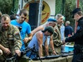 The celebration of a Russian military holiday - the day of airborne forces on 2 August 2016 in the village Kremenskaya Kaluga