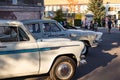 Borovsk, Russia - August 18, 2018: Exhibition of Soviet retro cars