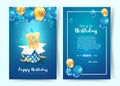 Celebration of 11th years birthday vector invitation card. Eleven years anniversary celebration brochure. Template of