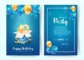 Celebration of 40 th years birthday vector invitation card. Forty years anniversary celebration brochure. Template of