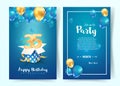 Celebration of 35 th years birthday vector invitation card. Thirtty five years anniversary celebration brochure