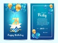 Celebration of 21 th years birthday vector invitation card. Twenty one years anniversary celebration brochure. Template Royalty Free Stock Photo