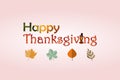 Celebration of Thanksgiving Day with turkey bird and autumn leaves. Happy Thanksgiving Day Greeting Card design Royalty Free Stock Photo