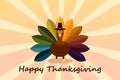 Celebration of Thanksgiving Day with turkey bird. Happy Thanksgiving Day Greeting Card design Royalty Free Stock Photo