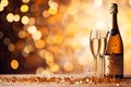 Celebration toast with champagne.New Year\'s cards. AI generative