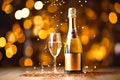 Celebration toast with champagne.New Year\'s cards. AI generative