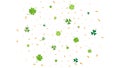 Celebration vector banner background with winding clover confetti, anniversary, celebration, greeting illustration with fun