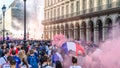 Celebration of the victory of France in the world cup 2018. They are champions.