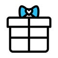 Celebrations, giftbox, fill vector icon which can easily modify or edit Royalty Free Stock Photo