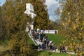 Celebrations in honor of the anniversary of liberation from Nazi invaders in the memorial in the village of Ilinskoe in Kaluga reg