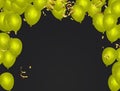 Celebratory background with balloons and green confetti Vector illustration Royalty Free Stock Photo