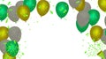 Celebratory background with balloons and green confetti Vector illustration Royalty Free Stock Photo