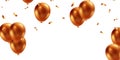 Celebratory background with beautifully arranged orange balloons. Vector 3D illustration design Royalty Free Stock Photo