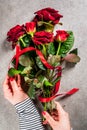 Bouquet of red roses Royalty Free Stock Photo