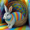 Happy Easter Bunny with Basket 13 (AI Generated)