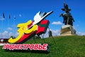 Celebratory installation dedicated to the 30th anniversary of independence of the state of Transnistria and the monument to