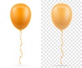 celebratory orange transparent balloons pumped helium with ribbon stock vector illustration