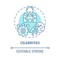 Celebrities turquoise concept icon