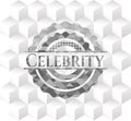 Celebrity grey emblem with cube white background. EPS10