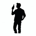 Celebrity-inspired Silhouette: Masculine Man Holding Beer Bottle