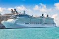 Celebrity Solstice Anchored in St. Maarten Royalty Free Stock Photo