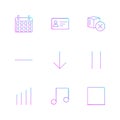 celender , credit card , music , graph , user interface icons ,