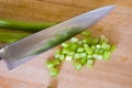 Celery Being Chopped Royalty Free Stock Photo