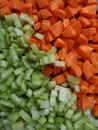 Celery and carrot cut closeup Royalty Free Stock Photo