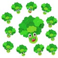 Celery cartoon with many expressions Royalty Free Stock Photo