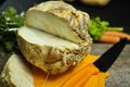 Celery root - wedges celeriac, source of vitamine, fresh healthy Royalty Free Stock Photo