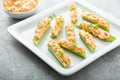 Celery sticks with pimento cheese Royalty Free Stock Photo