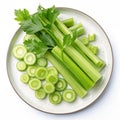 Celery vegetable dish AI white generated Royalty Free Stock Photo