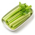 Celery vegetable dish isolated on white background Royalty Free Stock Photo